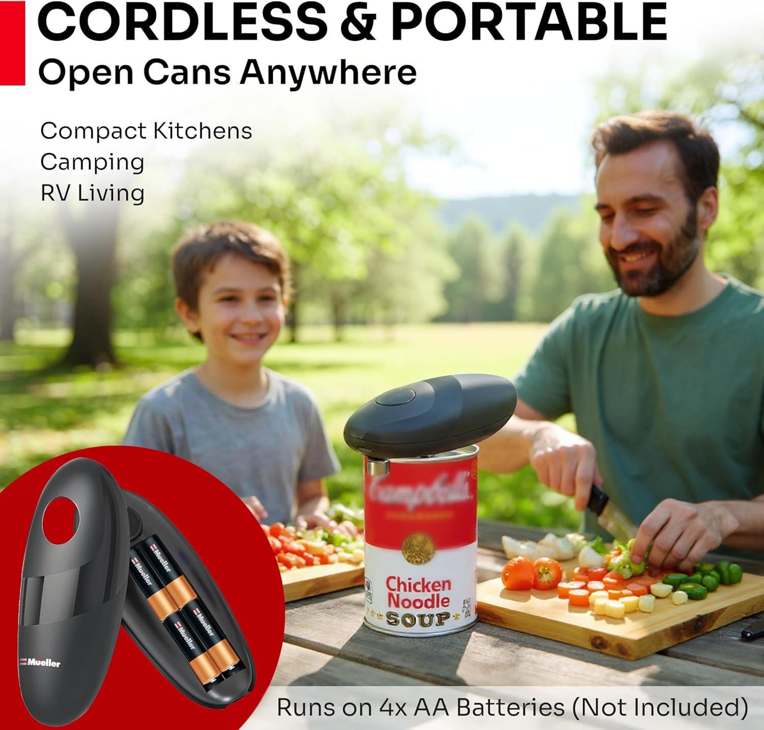 image:imageMUELLER HOME SmoothEdge Auto Electric Can Opener BatteryOperated OneTouch w Magnet Lid Lifter Portable HandsFree Automatic Can Openers for Seniors amp Arthritis SmoothEdge Cut Technology BlackGray