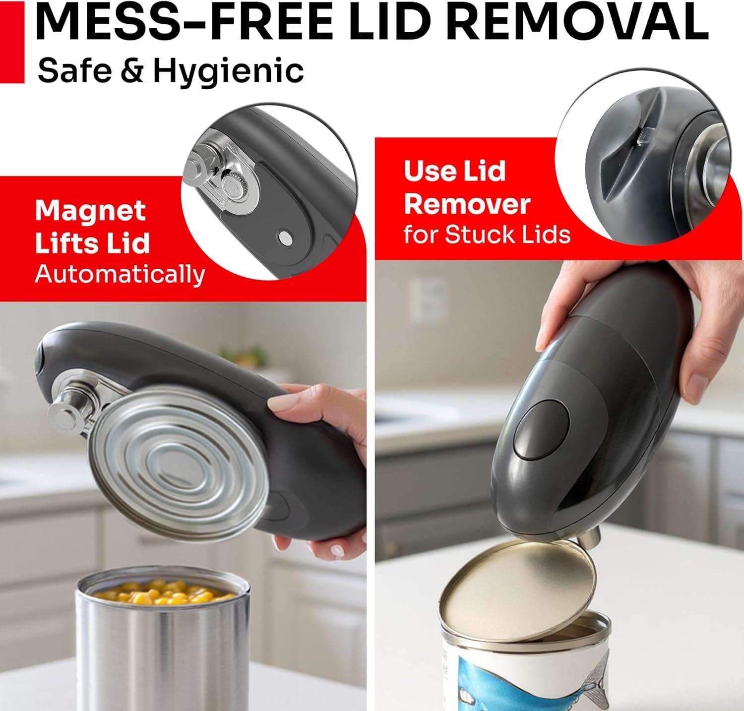 image:imageMUELLER HOME SmoothEdge Auto Electric Can Opener BatteryOperated OneTouch w Magnet Lid Lifter Portable HandsFree Automatic Can Openers for Seniors amp Arthritis SmoothEdge Cut Technology BlackGray