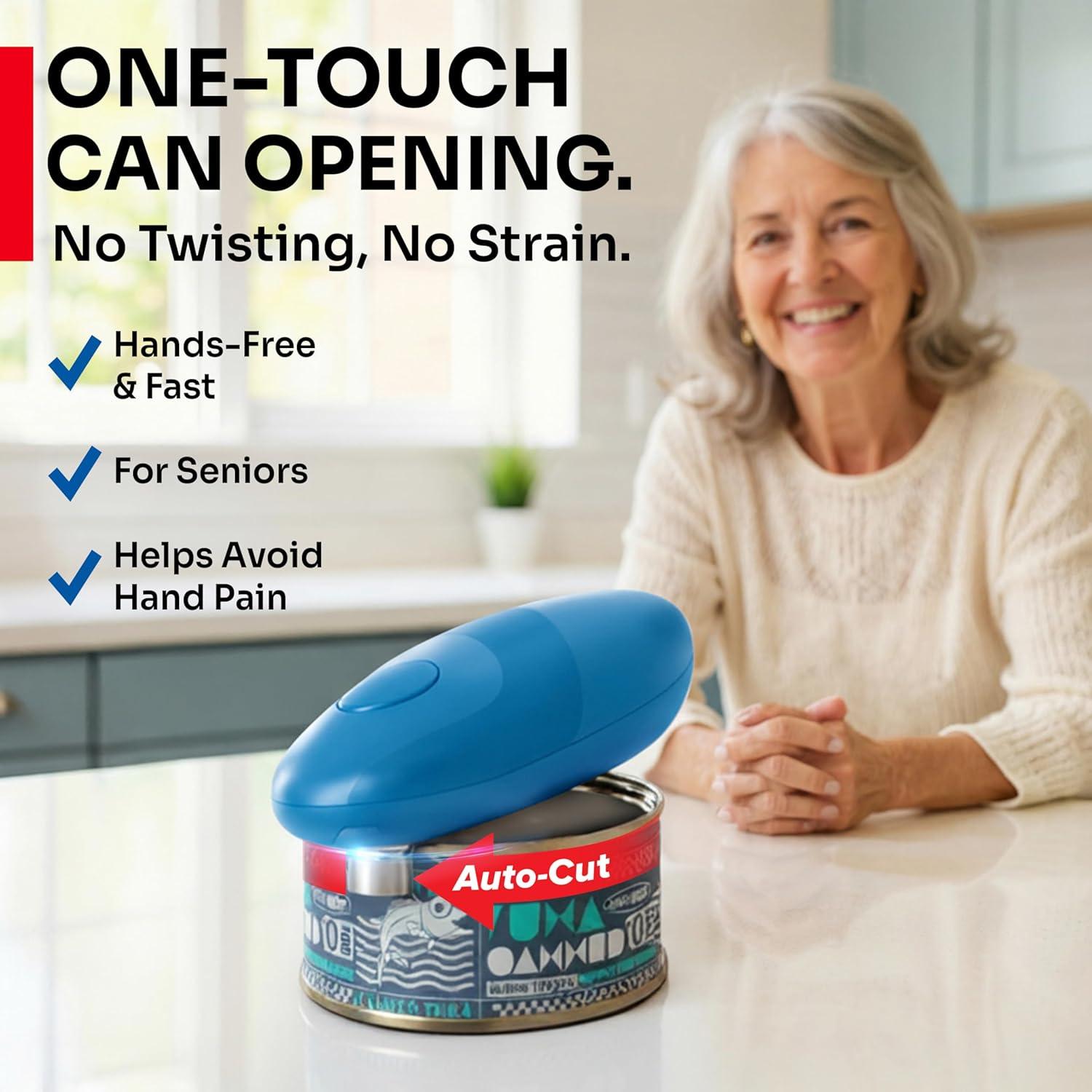 image:imageMUELLER HOME SmoothEdge Auto Electric Can Opener BatteryOperated OneTouch w Magnet Lid Lifter Portable HandsFree Automatic Can Openers for Seniors amp Arthritis SmoothEdge Cut Technology BlackBlue