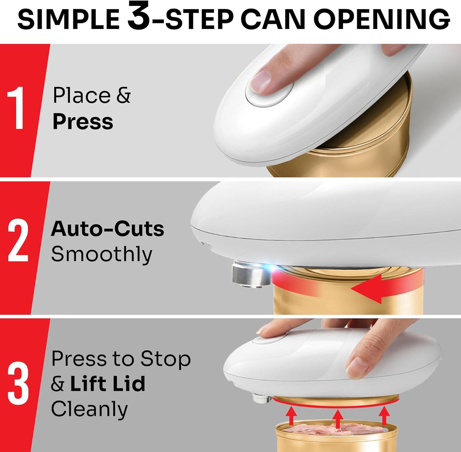 image:imageMUELLER HOME SmoothEdge Auto Electric Can Opener BatteryOperated OneTouch w Magnet Lid Lifter Portable HandsFree Automatic Can Openers for Seniors amp Arthritis SmoothEdge Cut Technology BlackWhite