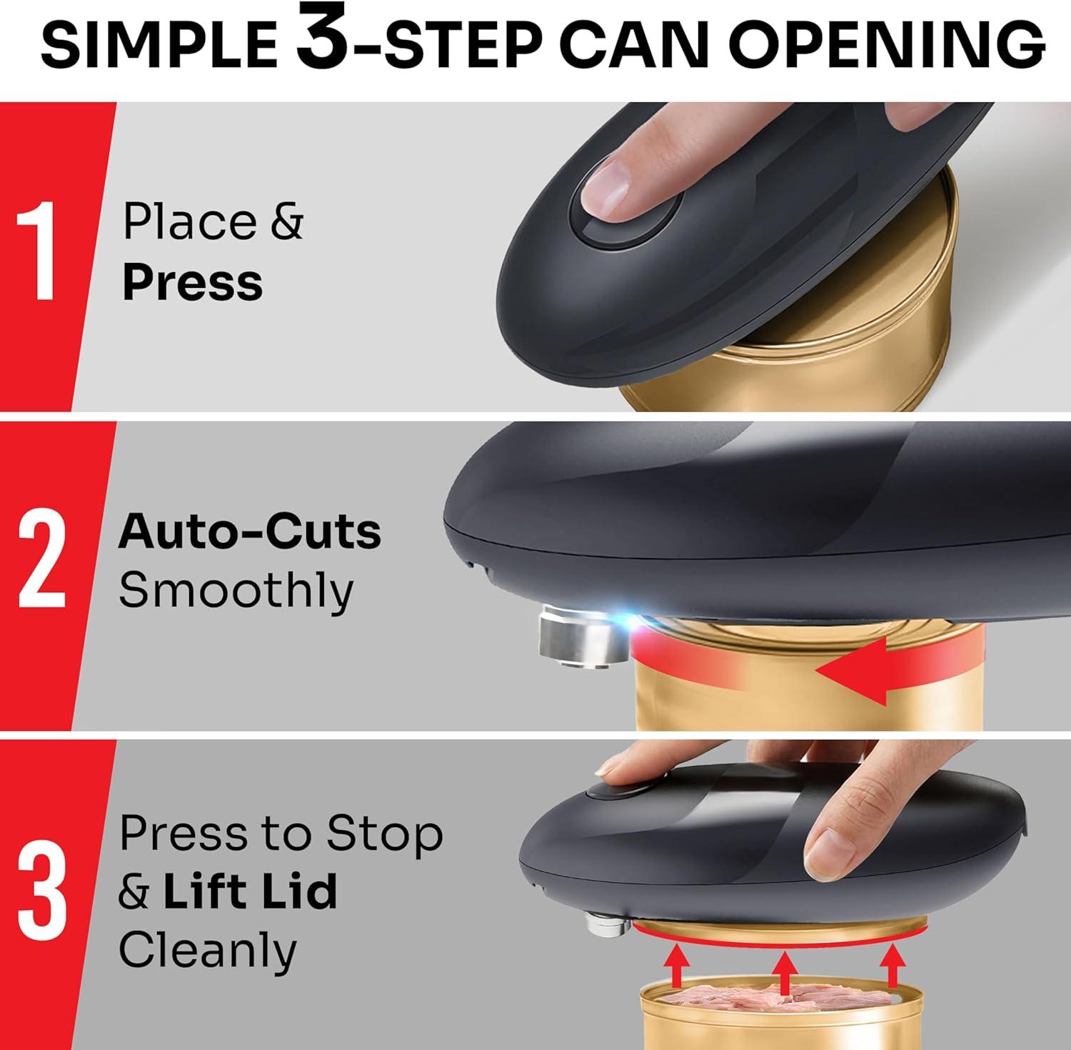image:imageMUELLER HOME SmoothEdge Auto Electric Can Opener BatteryOperated OneTouch w Magnet Lid Lifter Portable HandsFree Automatic Can Openers for Seniors amp Arthritis SmoothEdge Cut Technology BlackGray
