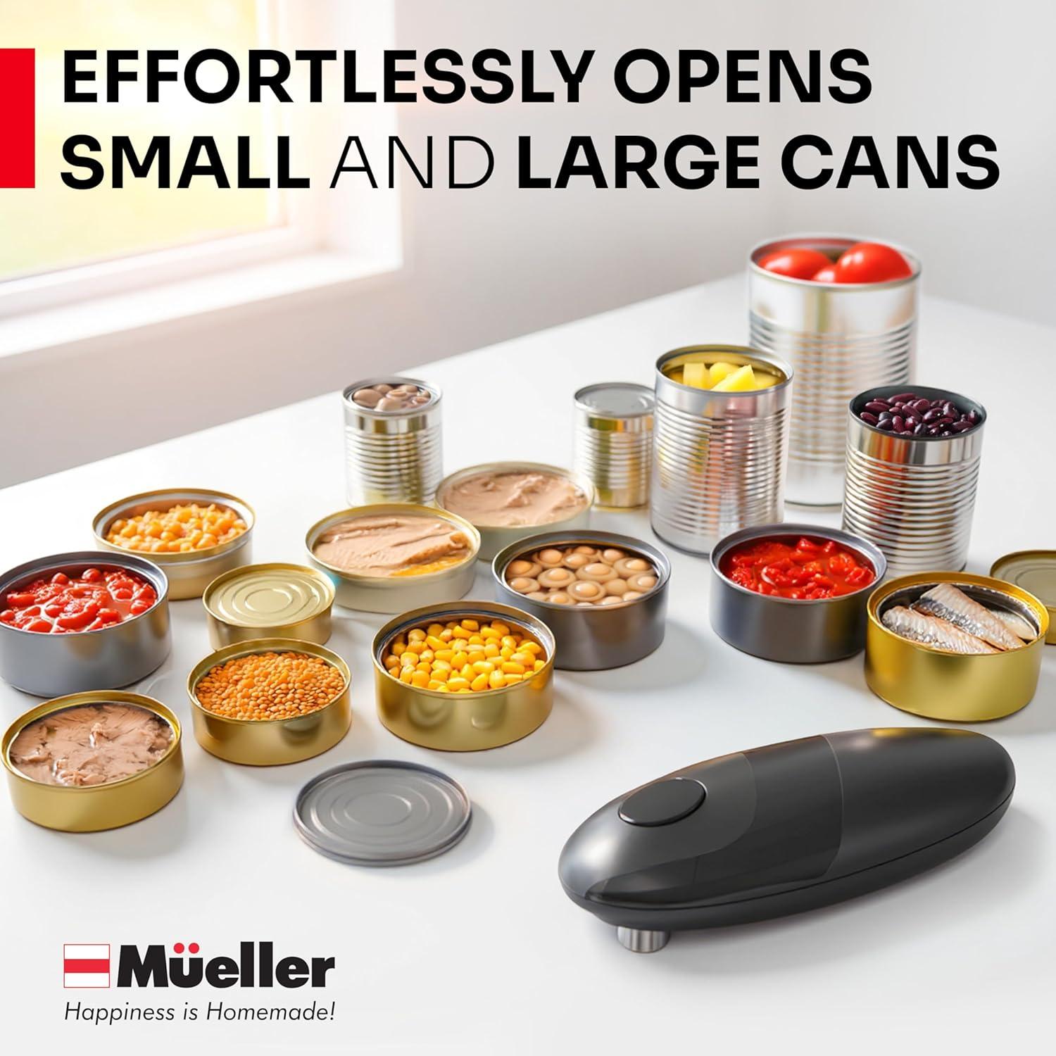 image:imageMUELLER HOME SmoothEdge Auto Electric Can Opener BatteryOperated OneTouch w Magnet Lid Lifter Portable HandsFree Automatic Can Openers for Seniors amp Arthritis SmoothEdge Cut Technology BlackGray
