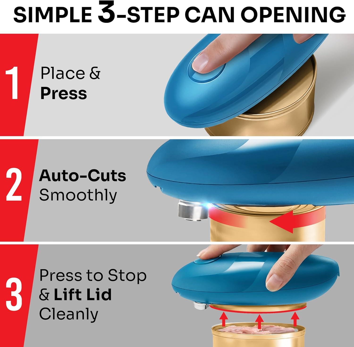 image:imageMUELLER HOME SmoothEdge Auto Electric Can Opener BatteryOperated OneTouch w Magnet Lid Lifter Portable HandsFree Automatic Can Openers for Seniors amp Arthritis SmoothEdge Cut Technology BlackBlue