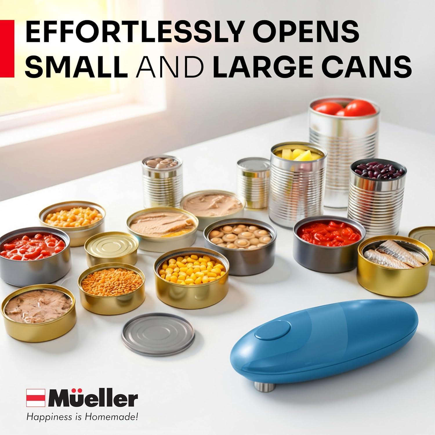 image:imageMUELLER HOME SmoothEdge Auto Electric Can Opener BatteryOperated OneTouch w Magnet Lid Lifter Portable HandsFree Automatic Can Openers for Seniors amp Arthritis SmoothEdge Cut Technology BlackBlue