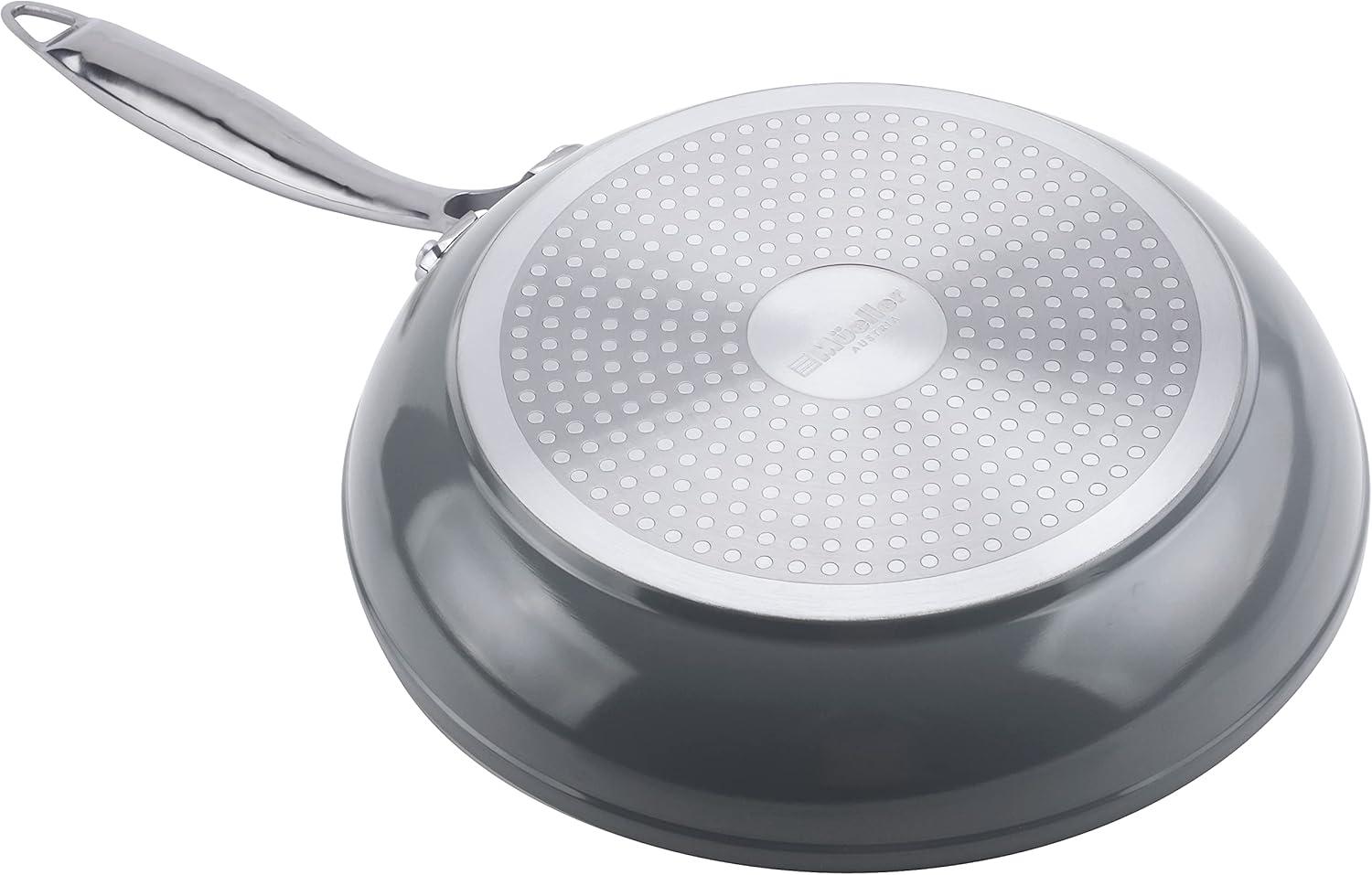 image:imageMueller 12Inch Fry Pan Heavy Duty NonStick German Stone Coating Cookware Aluminum Body Even Heat Distribution No PFOA or APEO EverCool Stainless Steel Handle GreyGray