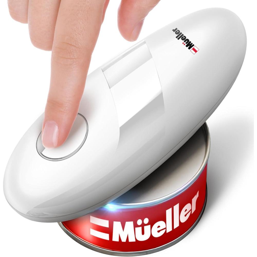 image:imageMUELLER HOME SmoothEdge Auto Electric Can Opener BatteryOperated OneTouch w Magnet Lid Lifter Portable HandsFree Automatic Can Openers for Seniors amp Arthritis SmoothEdge Cut Technology BlackWhite
