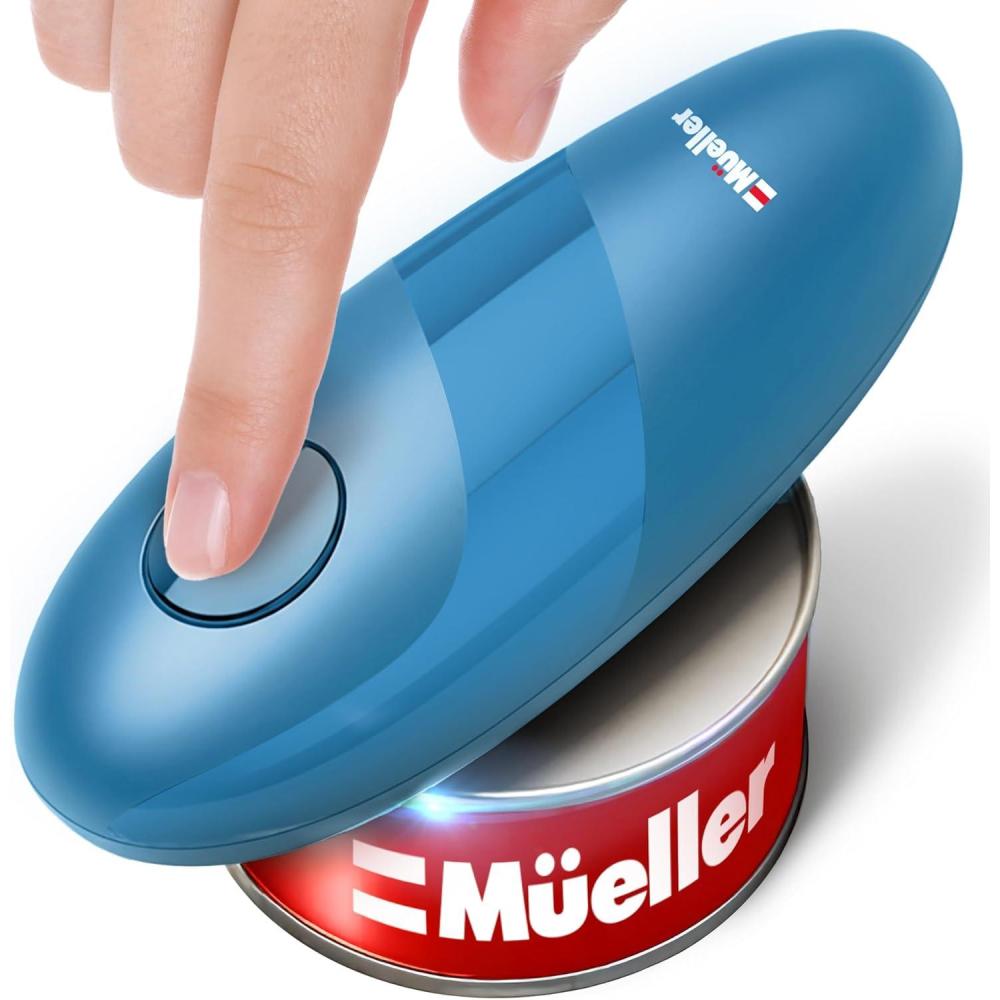 image:imageMUELLER HOME SmoothEdge Auto Electric Can Opener BatteryOperated OneTouch w Magnet Lid Lifter Portable HandsFree Automatic Can Openers for Seniors amp Arthritis SmoothEdge Cut Technology BlackBlue
