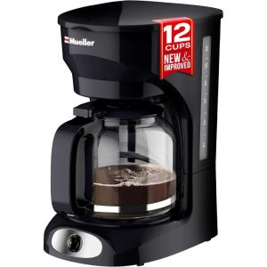 image:imageMUELLER HOME 12Cup Red Coffee Maker  Perfect for Home or Office Borosilicate Carafe AutoOff Reusable Filter AntiDrip KeepWarm Function Clear Water Level Window Red Kitchen AccessoriesBlack