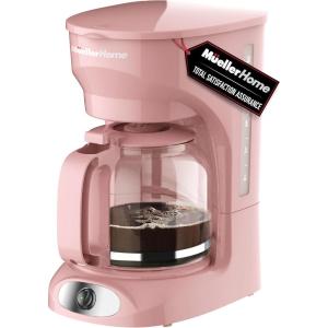image:imageMUELLER HOME 12Cup Red Coffee Maker  Perfect for Home or Office Borosilicate Carafe AutoOff Reusable Filter AntiDrip KeepWarm Function Clear Water Level Window Red Kitchen AccessoriesPink