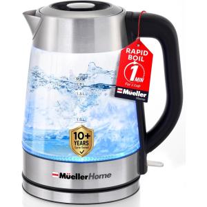 image:imageMUELLER HOME Rapid Boil Electric Tea Kettle 18L  Borosilicate Glass amp Stainless Steel  BPAFree Hot Water Boiler LED Light Auto ShutOff Boil Dry Protection Fast Water Heater Kitchen Appliances
