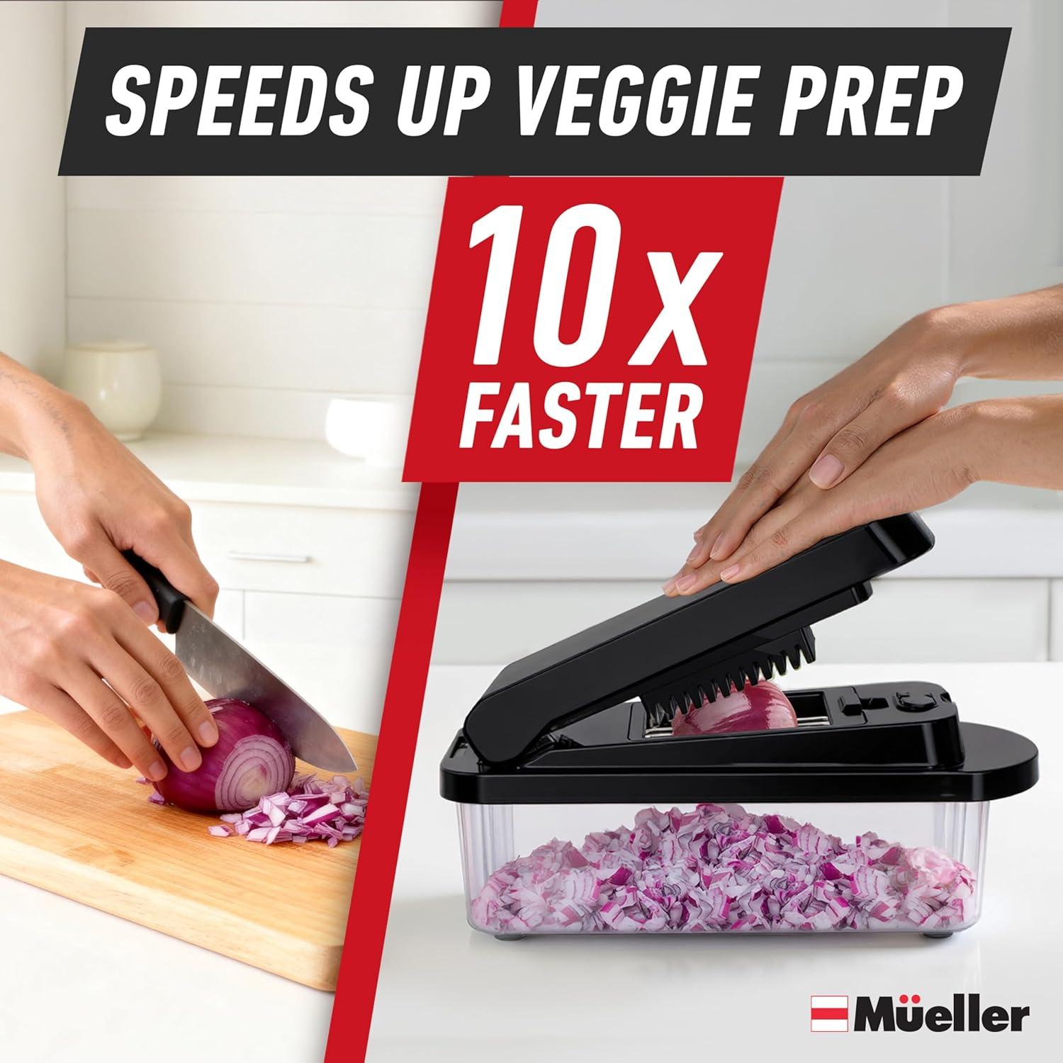 image:imageMueller ULTIMATE 12 Blade Vegetable Chopper Mandoline Slicer and Spiralizer Dicer Grater Kitchen Essentials amp Accessories BlackBlack