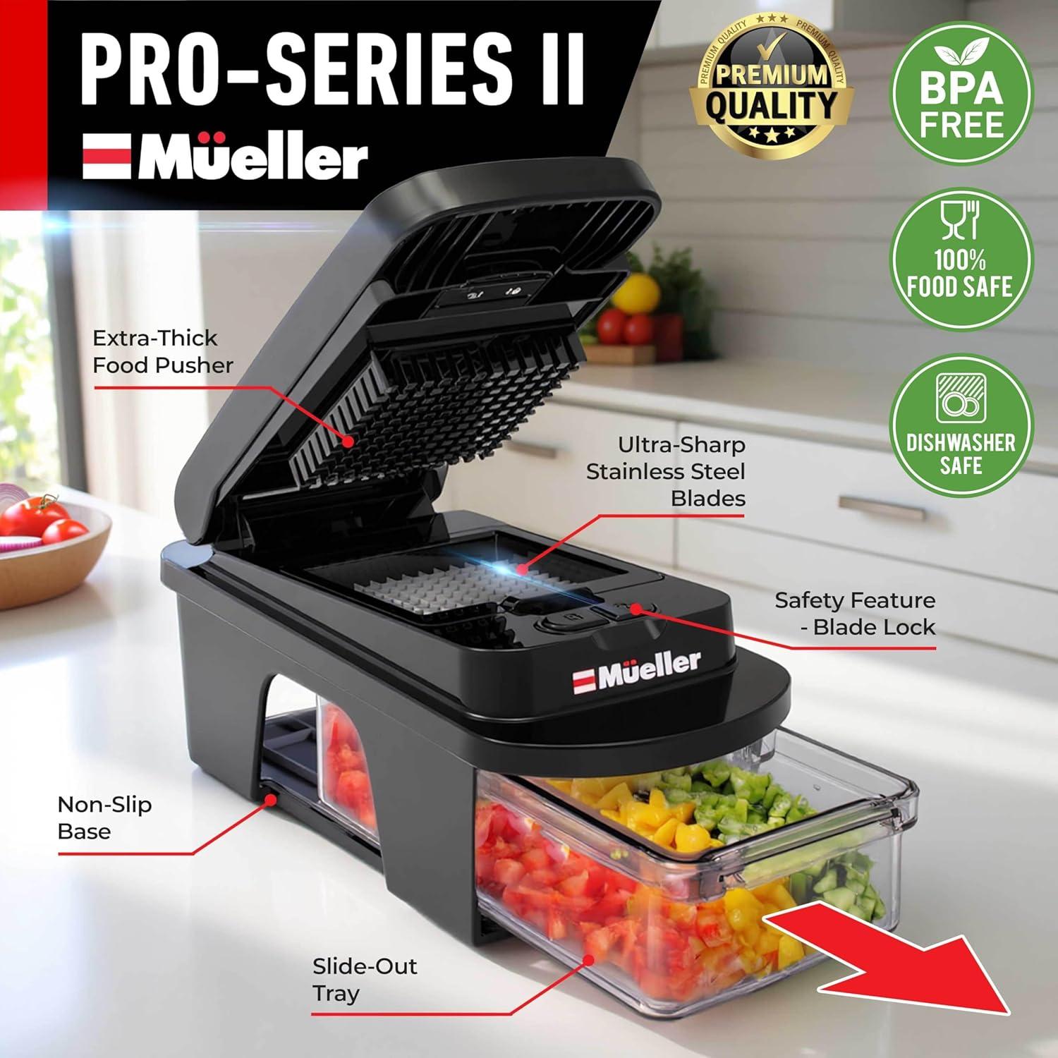 image:imageMueller ULTIMATE 12 Blade Vegetable Chopper Mandoline Slicer and Spiralizer Dicer Grater Kitchen Essentials amp Accessories BlackBlack