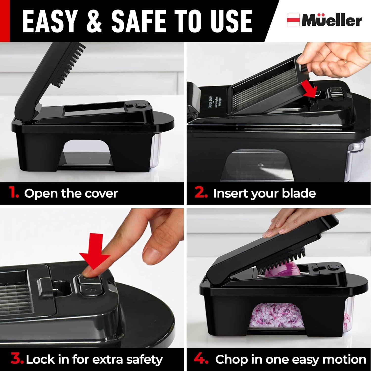 image:imageMueller ULTIMATE 12 Blade Vegetable Chopper Mandoline Slicer and Spiralizer Dicer Grater Kitchen Essentials amp Accessories BlackBlack