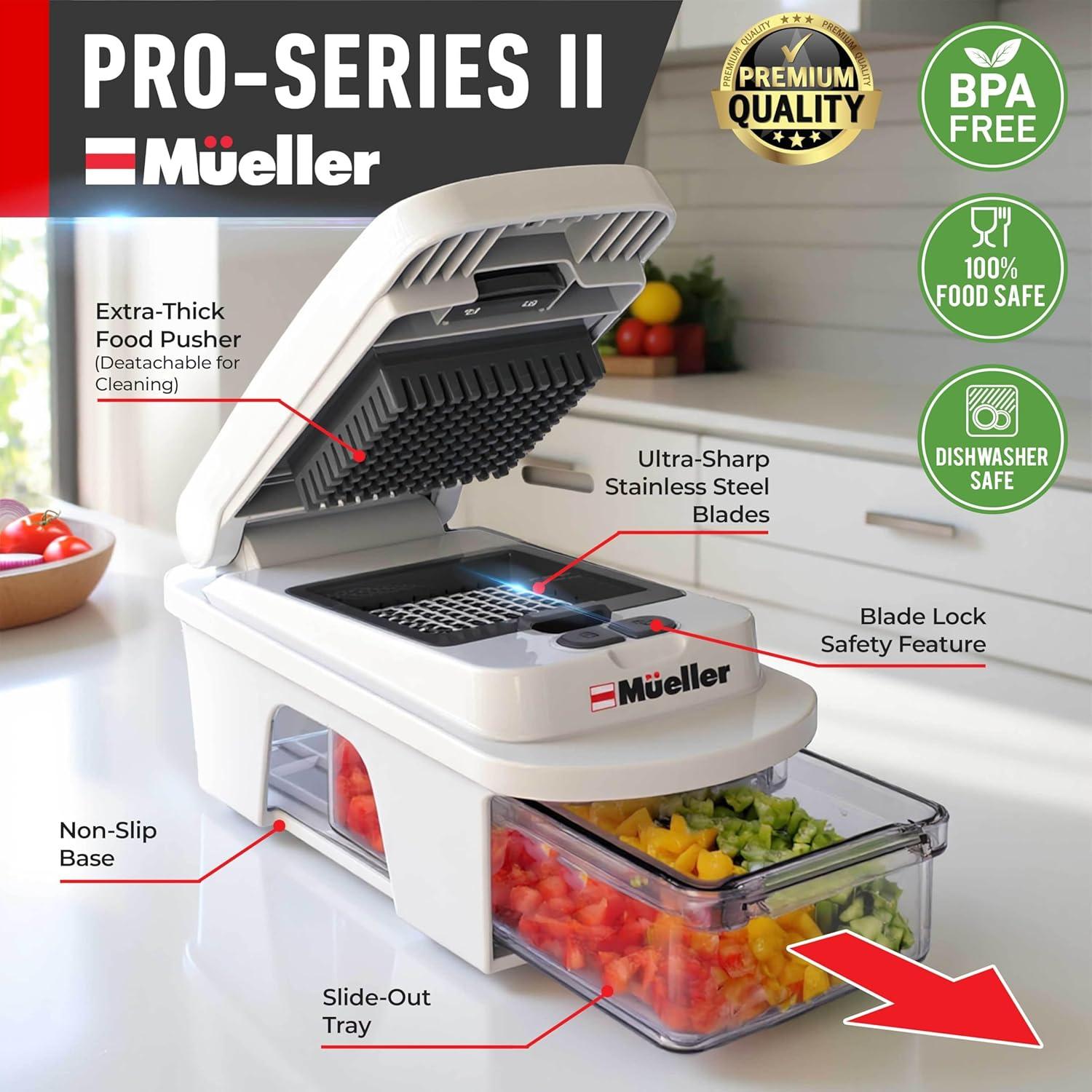 image:imageMueller ULTIMATE 12 Blade Vegetable Chopper Mandoline Slicer and Spiralizer Dicer Grater Kitchen Essentials amp Accessories BlackWhite SandGray