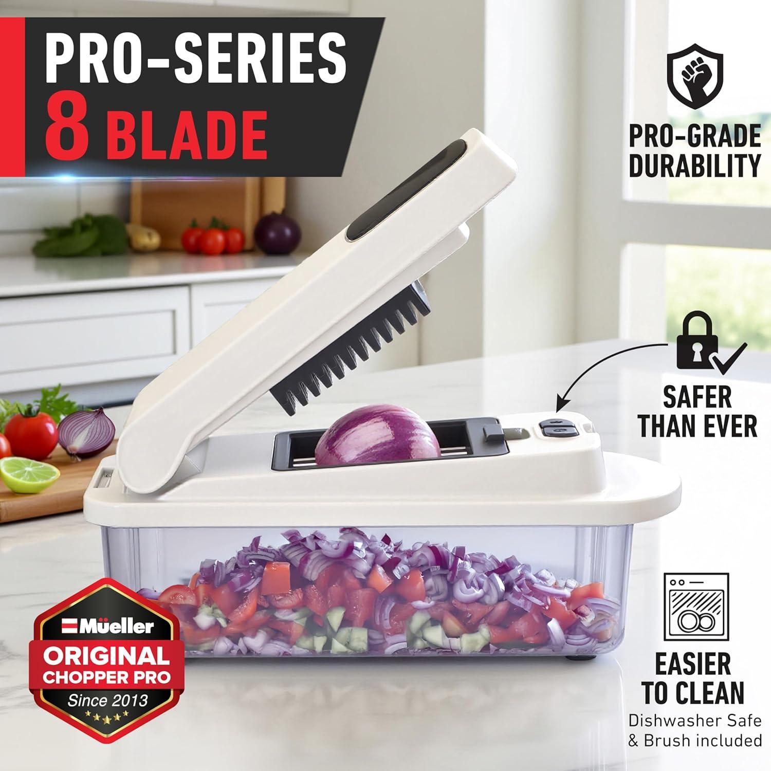 image:imageMueller ULTIMATE 12 Blade Vegetable Chopper Mandoline Slicer and Spiralizer Dicer Grater Kitchen Essentials amp Accessories BlackWhite SandGray
