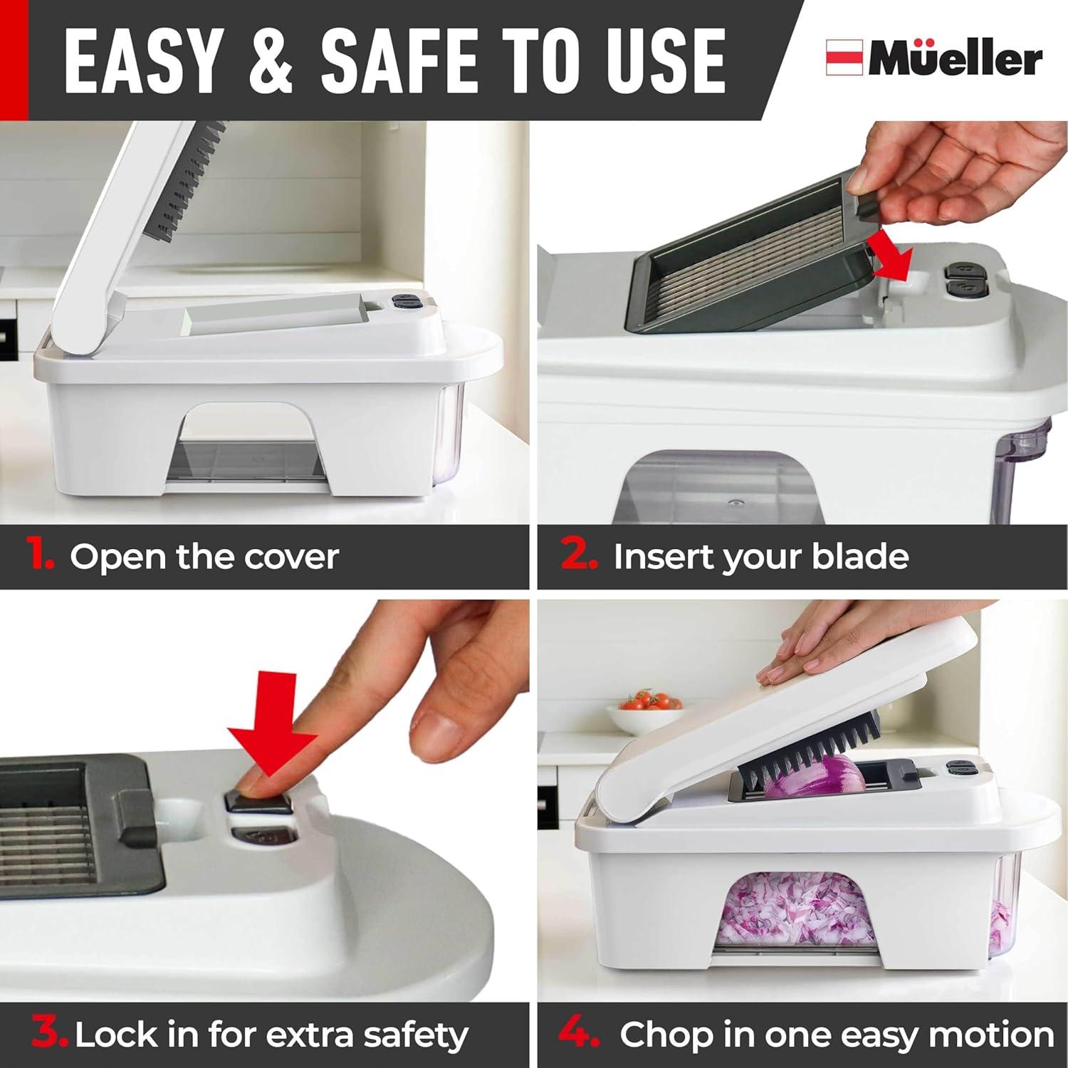image:imageMueller ULTIMATE 12 Blade Vegetable Chopper Mandoline Slicer and Spiralizer Dicer Grater Kitchen Essentials amp Accessories BlackWhite SandGray