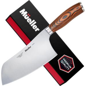 image:imageMueller Cleaver Knife 7 Inch Ultra Sharp German High Carbon Steel Vegetable Meat Cleaver Multifunction Chopper Butcher Knife for Home Kitchen and Restaurant