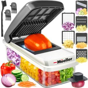 image:imageMueller Vegetable Chopper Mandoline Slicer Food Veggie Chopper Cheese Grater Onion Vegetable Cutter with Container Dicer Kitchen Gadgets amp Essentials White SandGreyWhite SandGrey