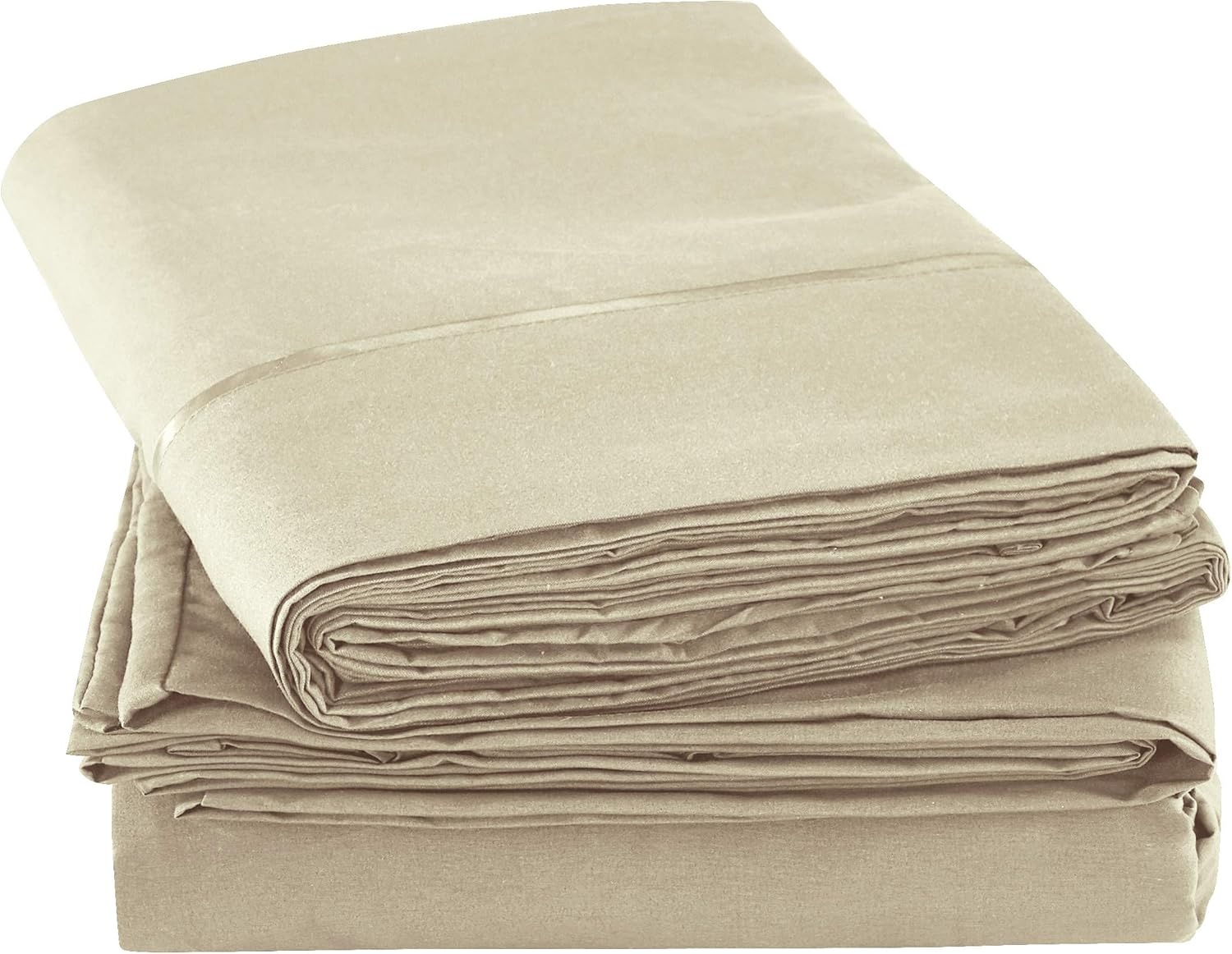 image:imageMueller Luxury 6 PC Full Size Bed Sheets Super Soft 1800 Deep Pocket up to 16 Full Size Sheets Transfers Heat Breathes Better Hypoallergenic WrinkleResistant OekoTEX Light GreyCream