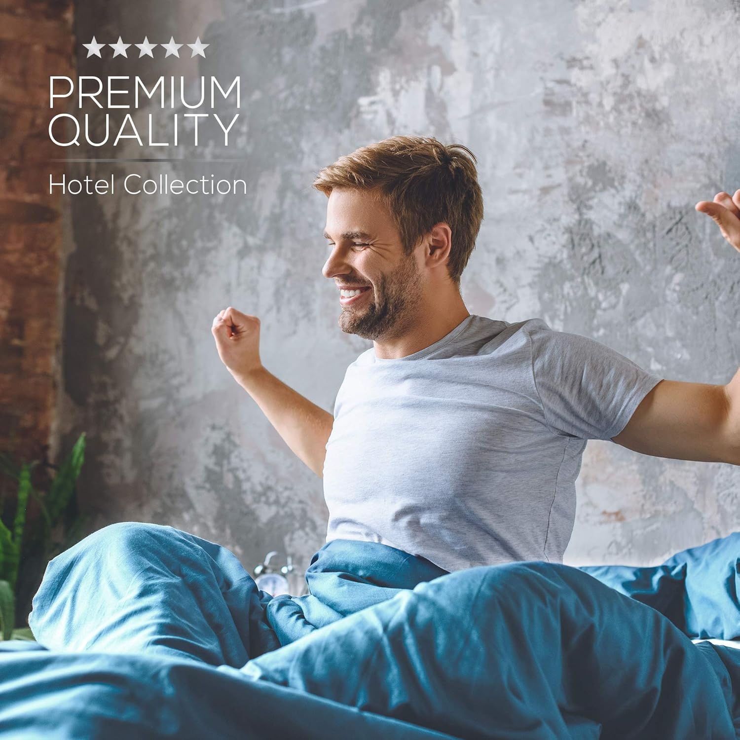 image:imageMueller Luxury 6 PC Full Size Bed Sheets Super Soft 1800 Deep Pocket up to 16 Full Size Sheets Transfers Heat Breathes Better Hypoallergenic WrinkleResistant OekoTEX Light GreyDenim