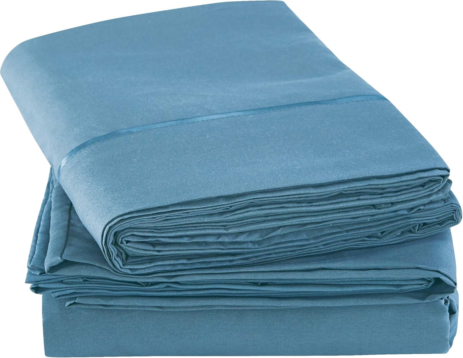 image:imageMueller Luxury 6 PC Full Size Bed Sheets Super Soft 1800 Deep Pocket up to 16 Full Size Sheets Transfers Heat Breathes Better Hypoallergenic WrinkleResistant OekoTEX Light GreyDenim