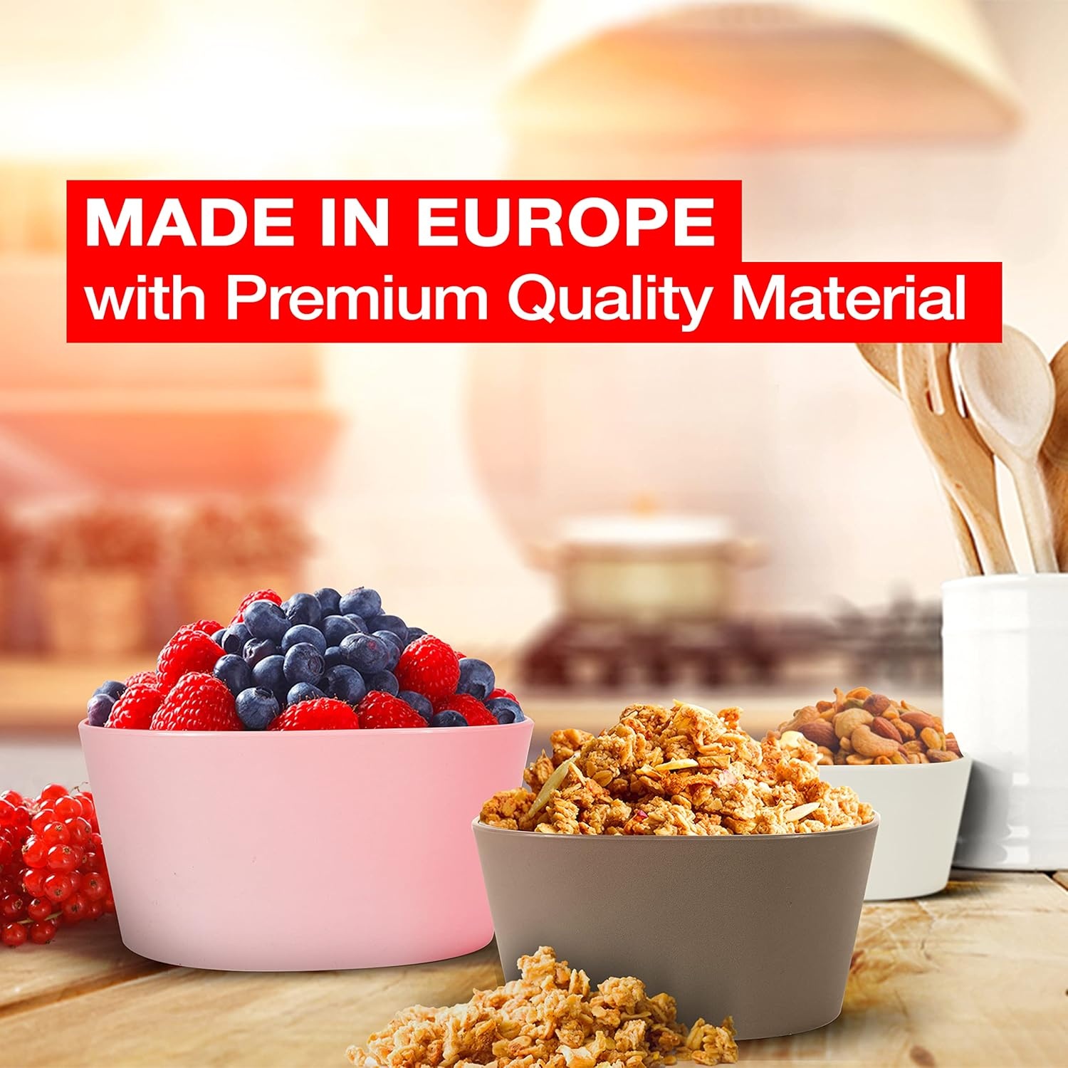 image:imageMueller Mixing Bowls 4Piece Nesting Bowls Set Food Prep Bowls European Made Microwave and Dishwasher Safe Mixing Bowl Set