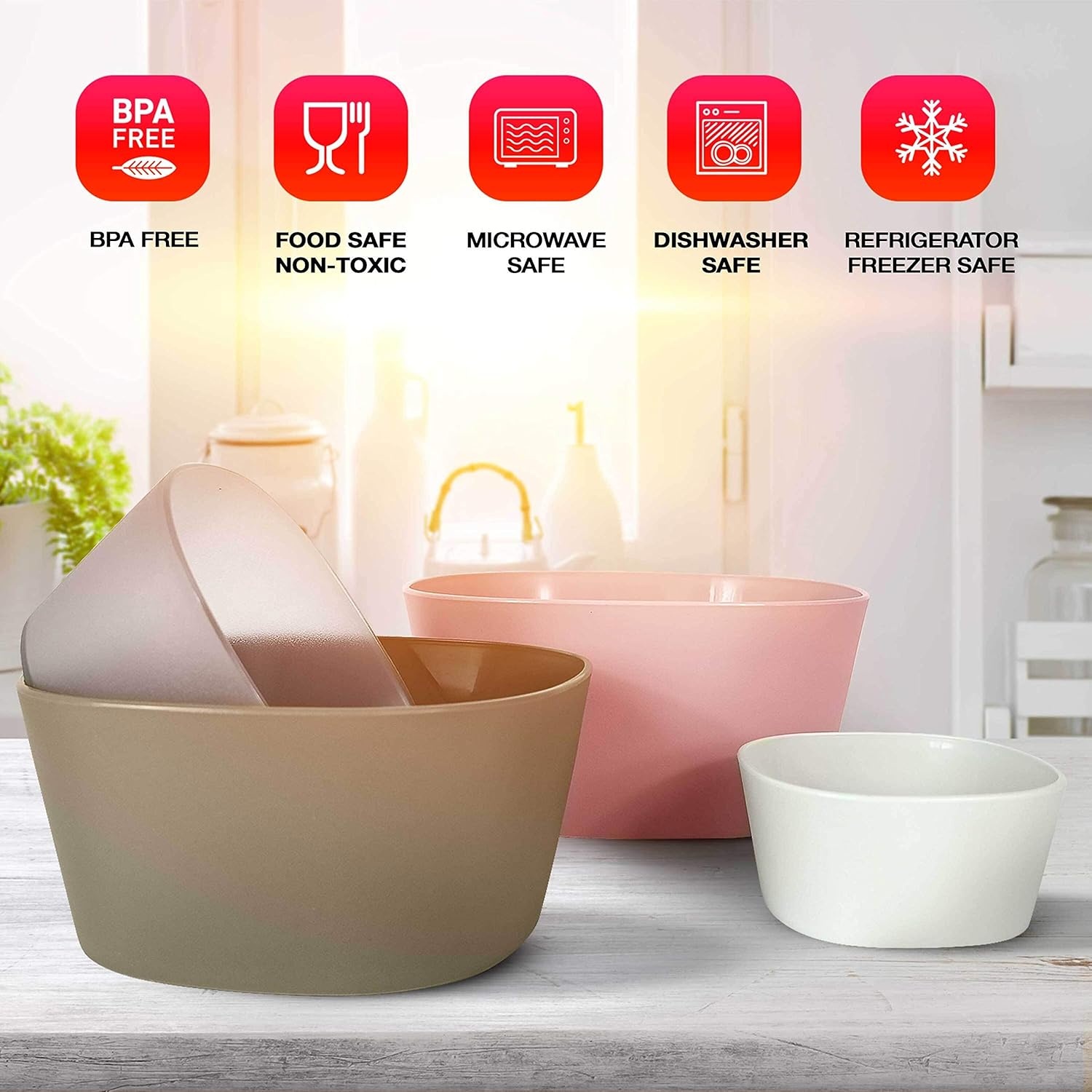 image:imageMueller Mixing Bowls 4Piece Nesting Bowls Set Food Prep Bowls European Made Microwave and Dishwasher Safe Mixing Bowl Set
