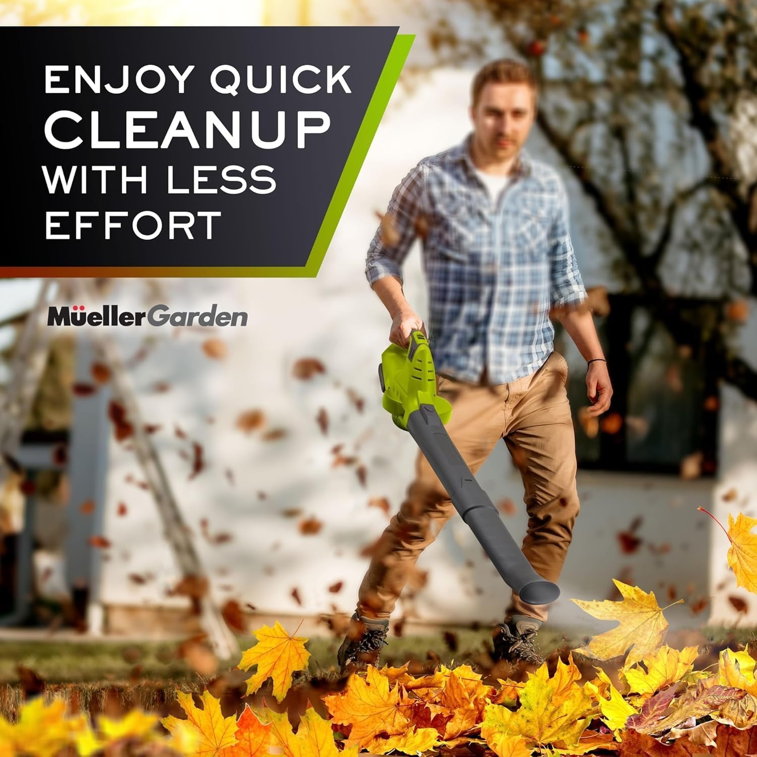 image:imageMueller UltraStorm Cordless Leaf Blower 2 Batteries Included for 2X Runtime 140 MPH 20V Brushless Motor 33 lb Lightweight 2Speed Variable 1Hour Fast Charge for Lawn Patio Driveway amp SnowGreen