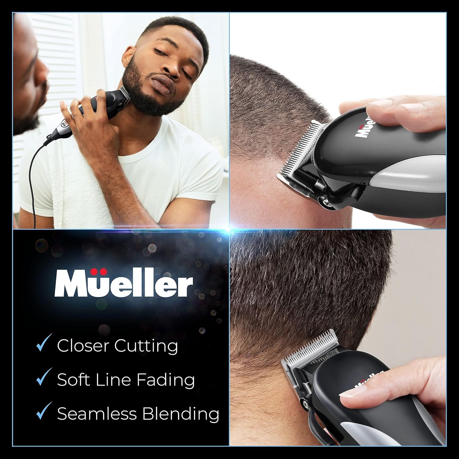 image:imageMueller Ultragroom Professional Hair Clippers for Men with Colored Design Hair Trimmer for Men 12 Guide Combs Trimmer for Hair Beards Head Body and Face