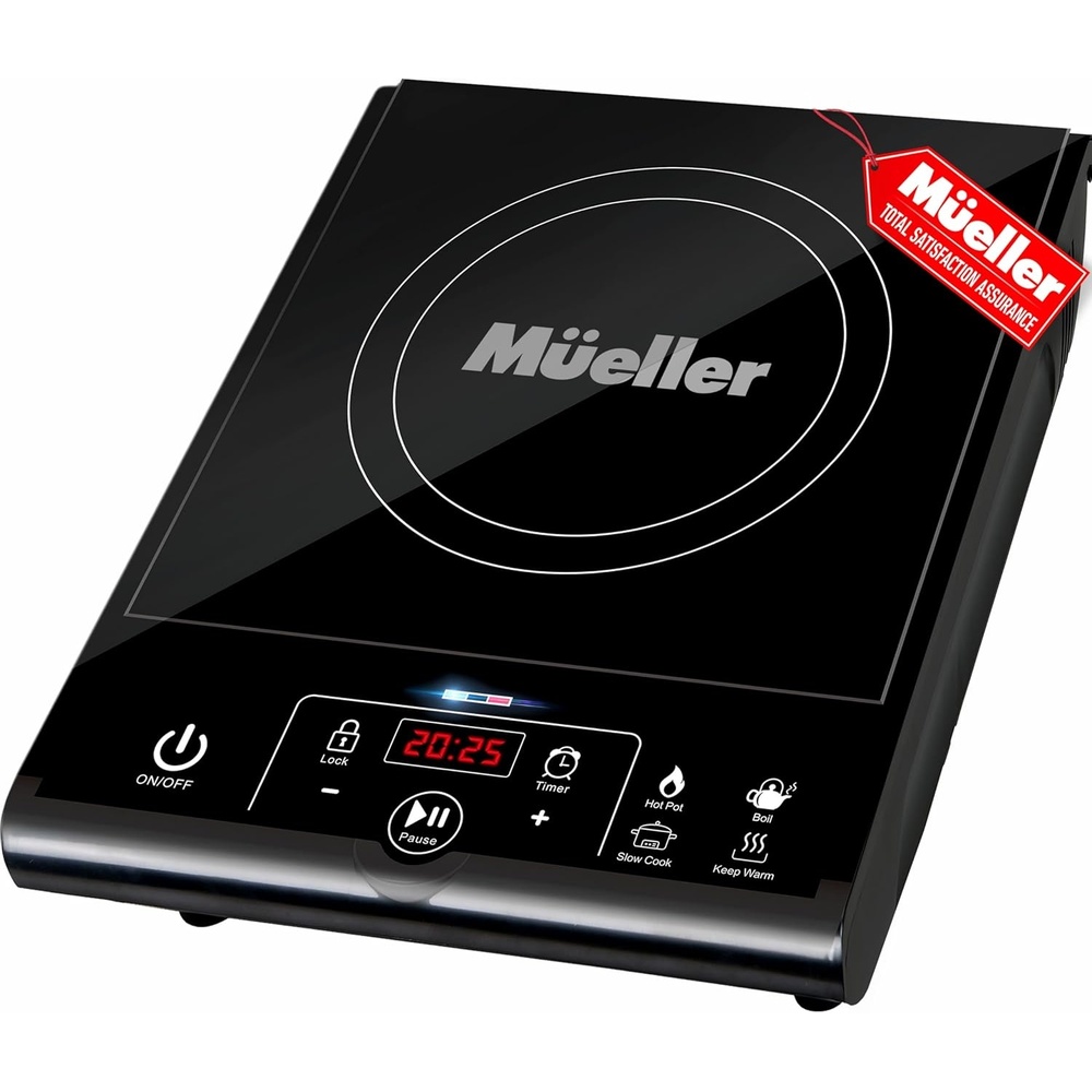 image:imageMueller RapidTherm Portable Induction Cooktop1800W Single Burner Hot Plate with 8 Power Levels 8 Temperature Settings 4 Presets 4Hour Timer Auto ShutOff amp Child Lock for RV Dorm Small Kitchen