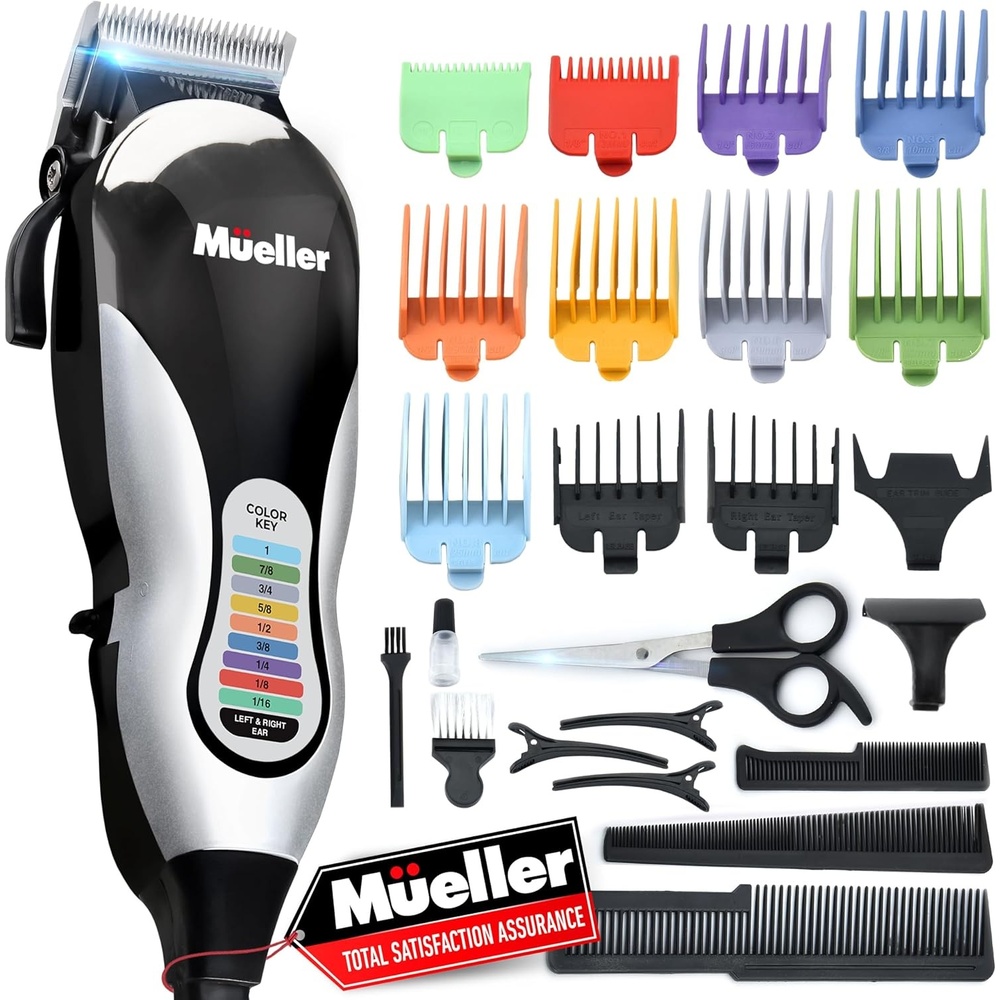 image:imageMueller Ultragroom Professional Hair Clippers for Men with Colored Design Hair Trimmer for Men 12 Guide Combs Trimmer for Hair Beards Head Body and Face