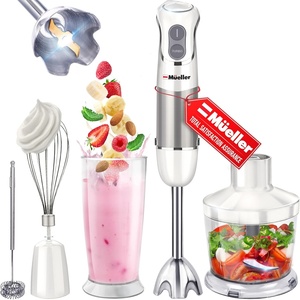 image:imageMueller Multistick 800W 5in1 Immersion Blender Handheld 12 Speed Hand Mixer  Turbo Boost Heaviest Duty Copper Motor Titanium Blades Hand Blender Milk Frother Wand Whisk Kitchen Gadgets BlackWhite