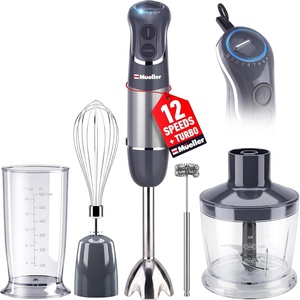 image:imageMueller Multistick 800W 5in1 Immersion Blender Handheld 12 Speed Hand Mixer  Turbo Boost Heaviest Duty Copper Motor Titanium Blades Hand Blender Milk Frother Wand Whisk Kitchen Gadgets BlackGray