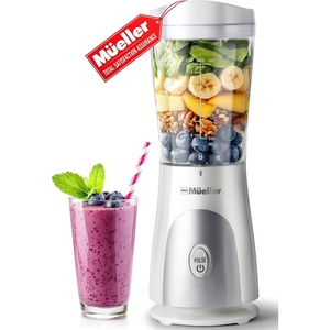 image:imageMueller HeavyDuty Personal Blender for Shakes and Smoothies with a 15 Oz Travel Cup and Lid Juices Baby Food Portable Blender amp Food Processor TurquoiseWhite